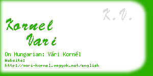 kornel vari business card